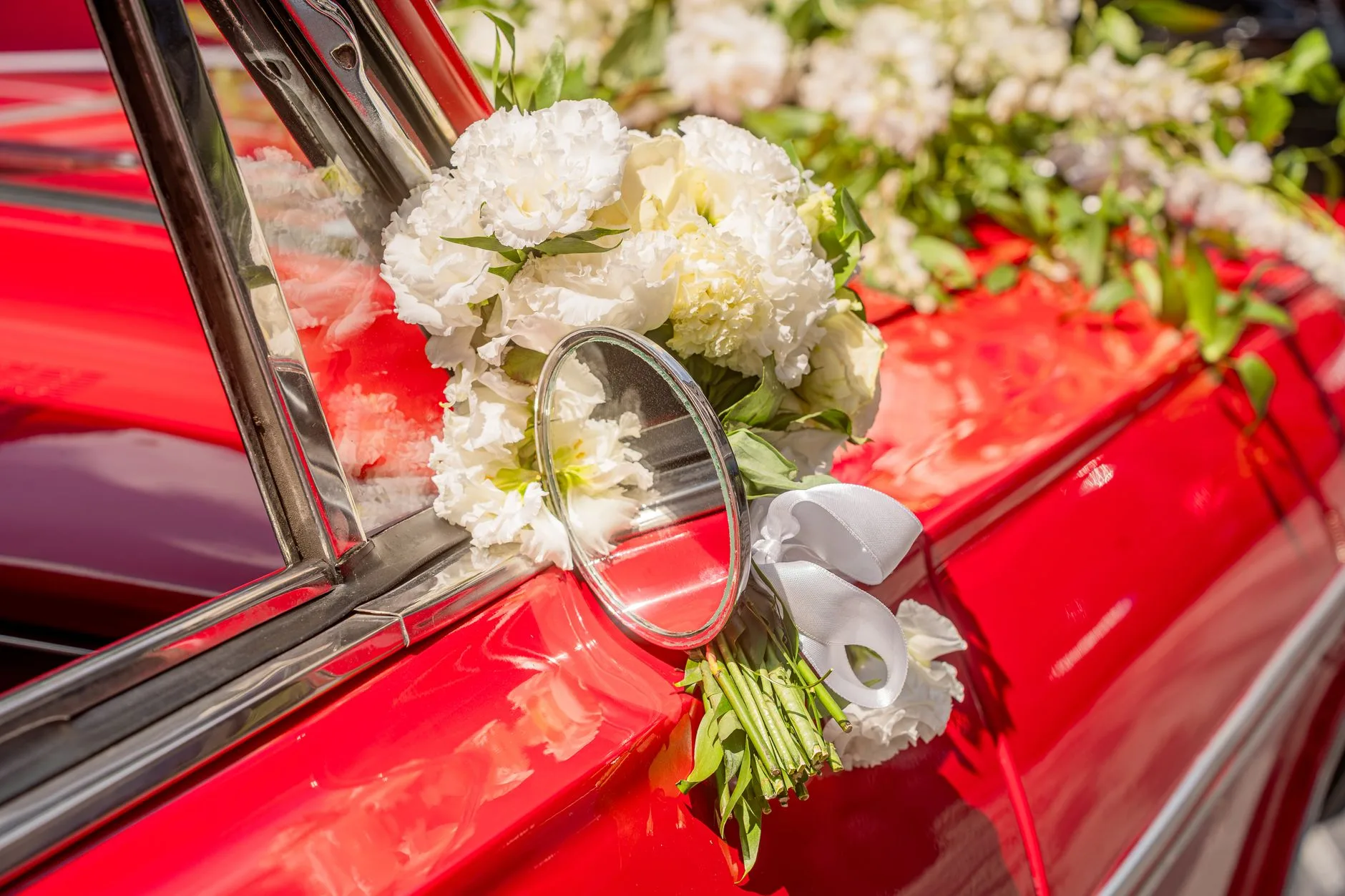 Sports car outside a reception venue