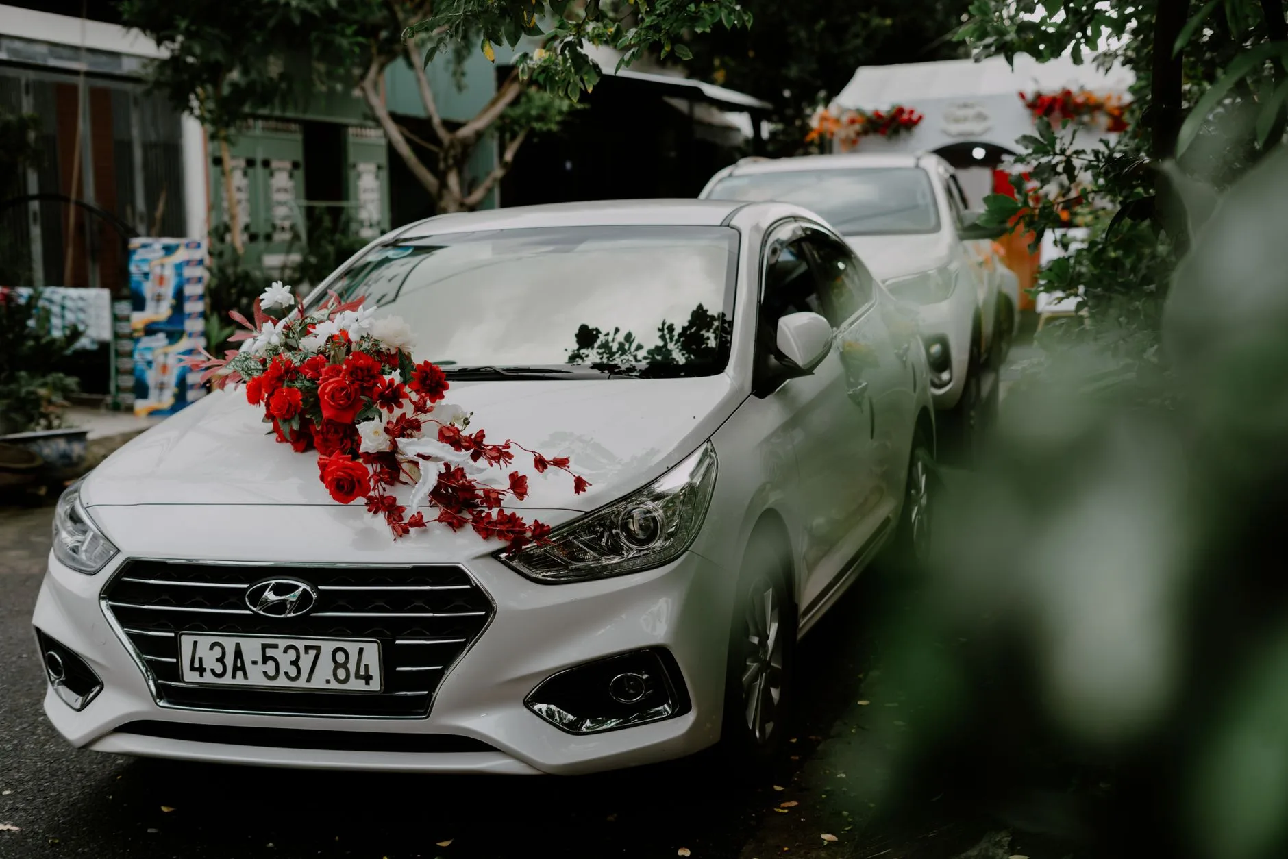 Chauffeur-driven car waiting through the ceremony